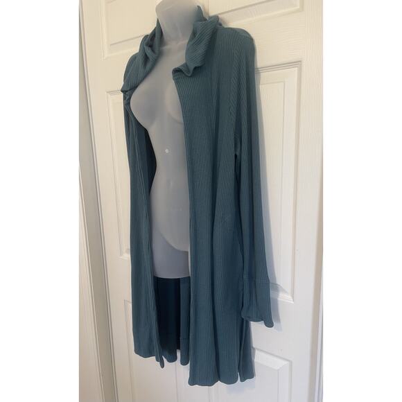 Athleta Womens Prussian Blue Long Sleeve Open Front Cardigan Sweater |Size Large - Picture 3 of 8